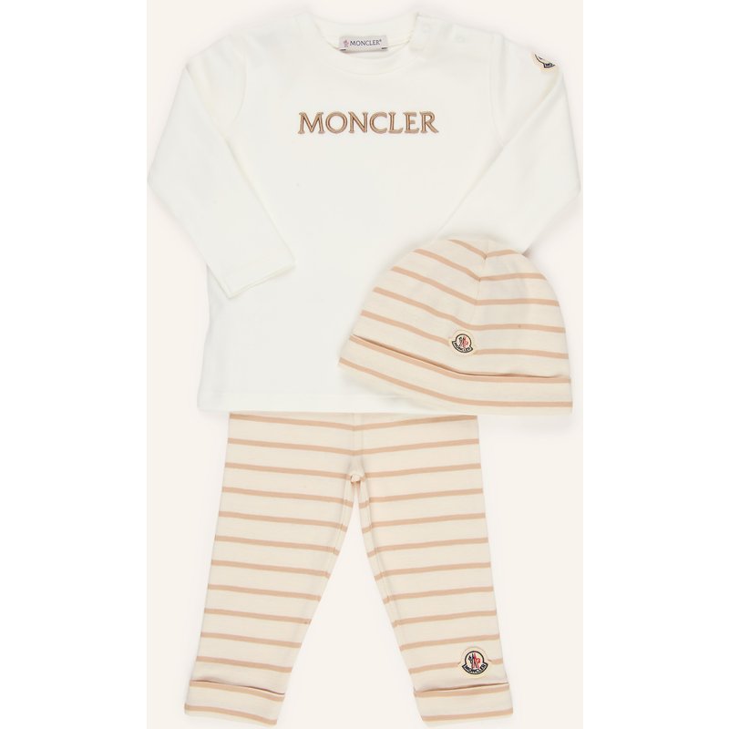 Moncler Enfant Set: Hose, Longsleeve Und Mütze beige