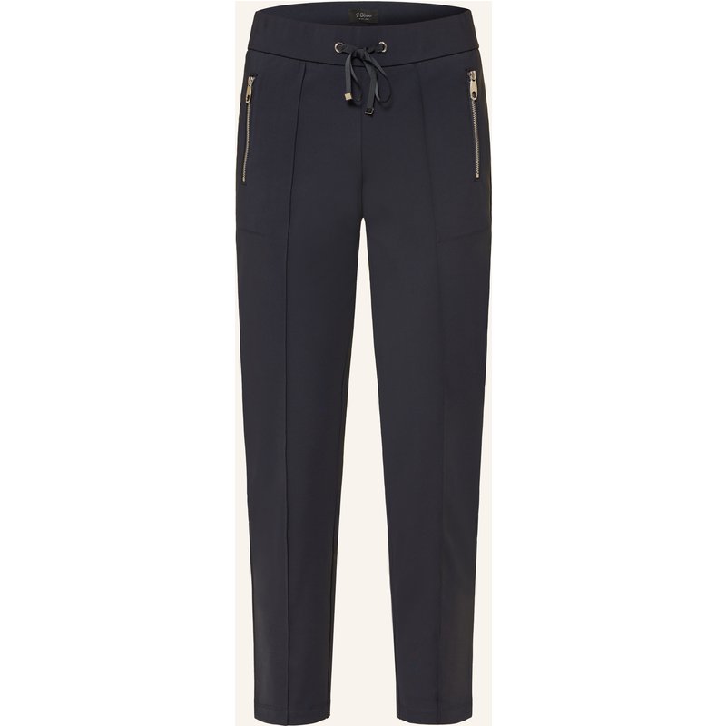 S.Oliver Black Label Hose Im Jogging-Stil blau