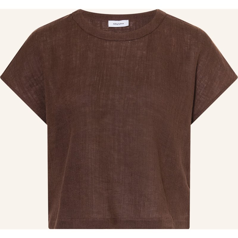 Darling Harbour Blusenshirt Aus Leinen braun