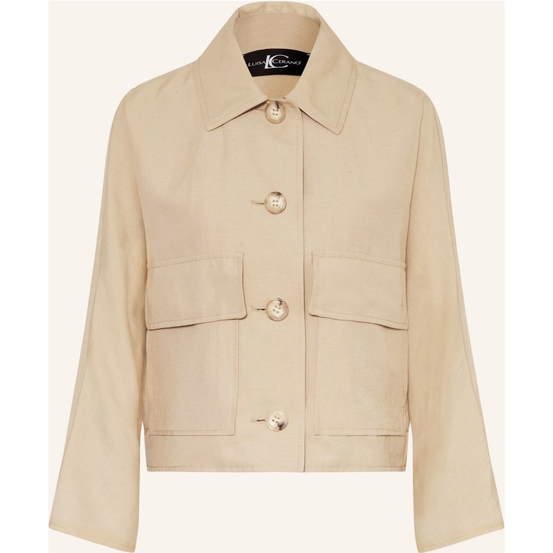 Luisa Cerano Kastenjacke Mit Leinen beige