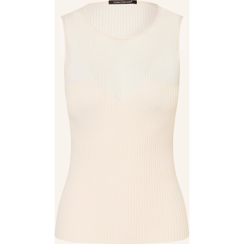 Luisa Cerano Stricktop Im Materialmix weiss