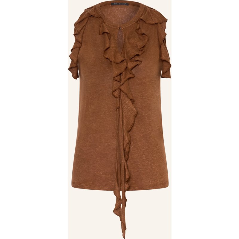 Luisa Cerano Blusentop Mit Volants braun