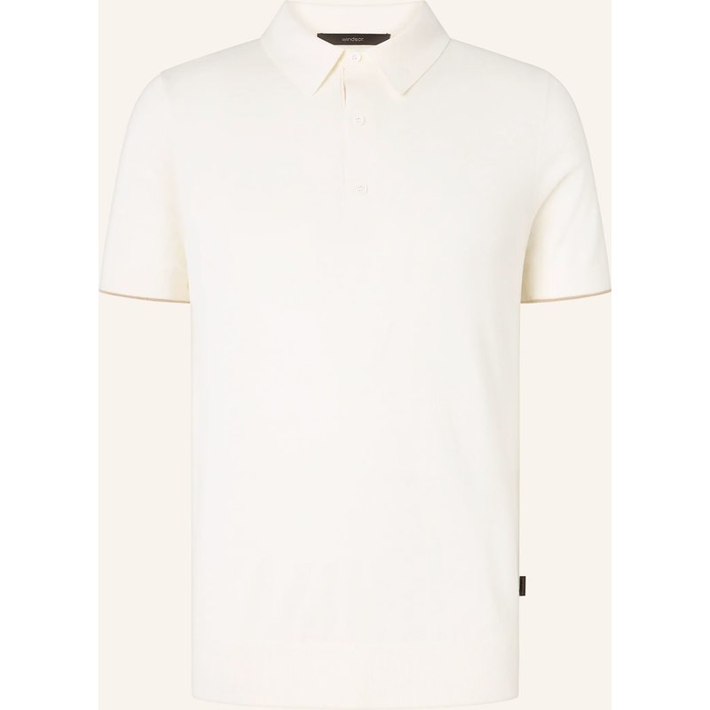 Windsor. Strick-Poloshirt Cashmilo weiss