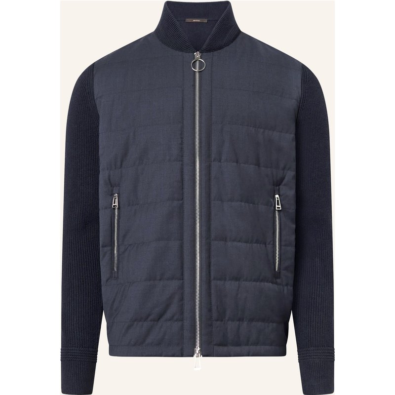 Windsor. Strickjacke Nedo Im Materialmix blau