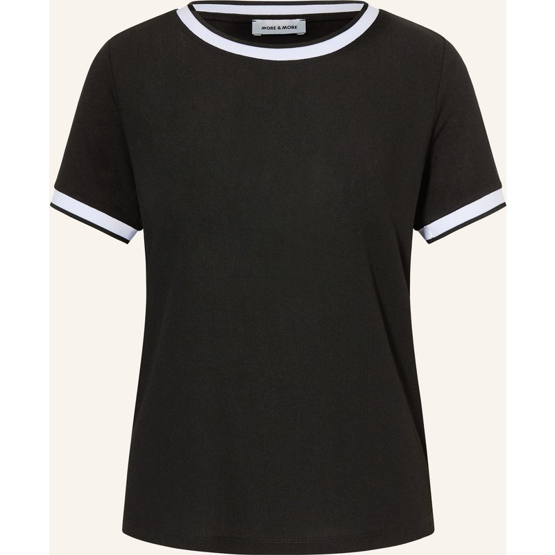 More & More T-Shirt Im Materialmix schwarz