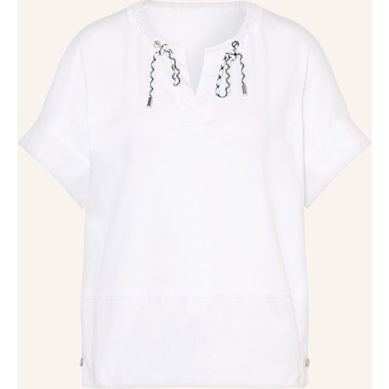 Marc Cain T-Shirt Im Materialmix weiss