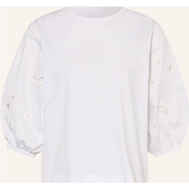 Marc Cain T-Shirt Im Materialmix weiss