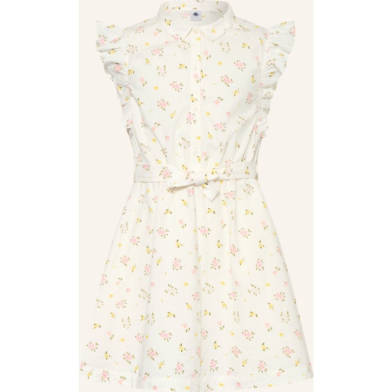 Petit Bateau Kleid Mit Volants weiss