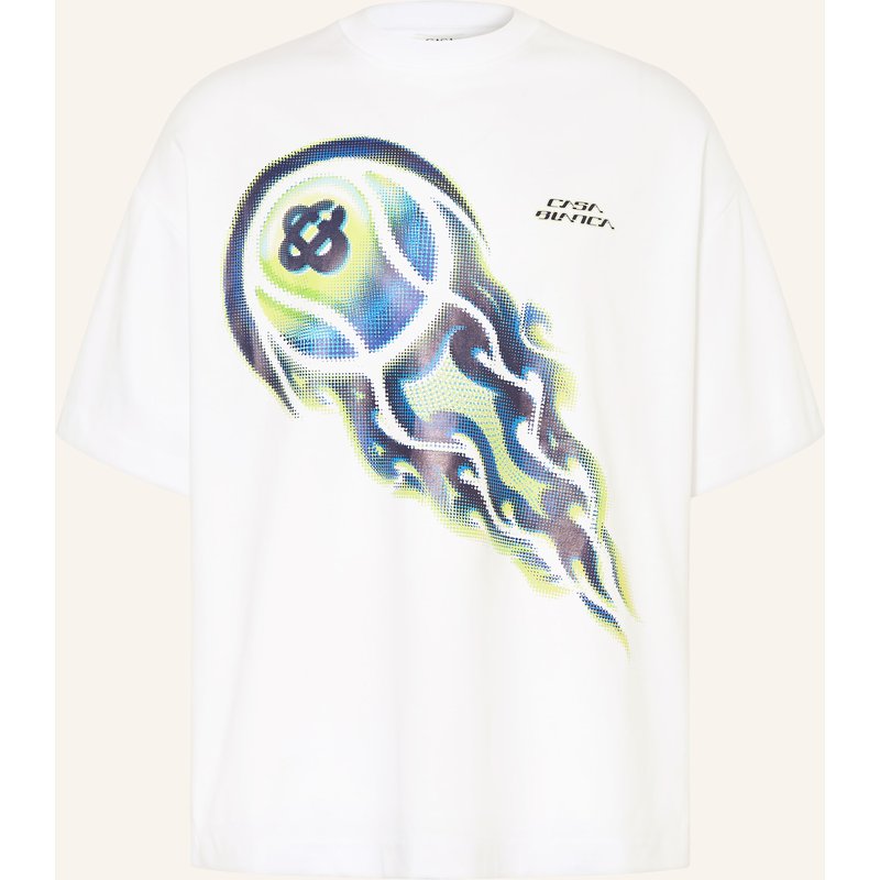 Casablanca T-Shirt Flaming Tennis Ball weiss