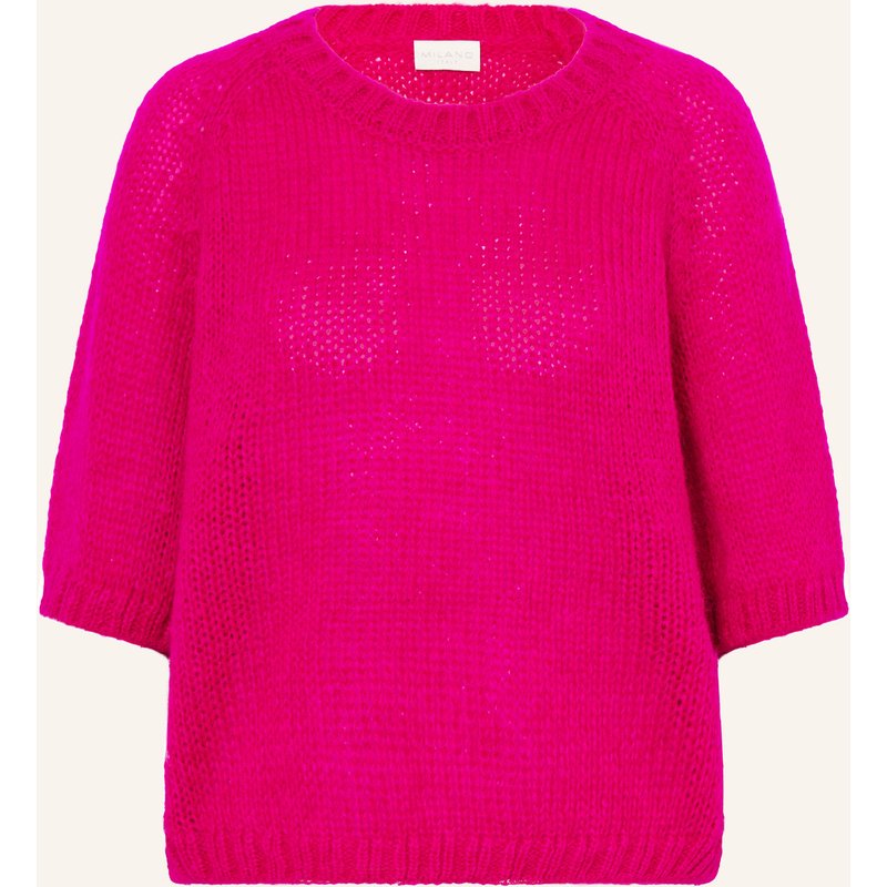 Milano Italy Pullover Mit Mohair Und 3/4-Arm pink