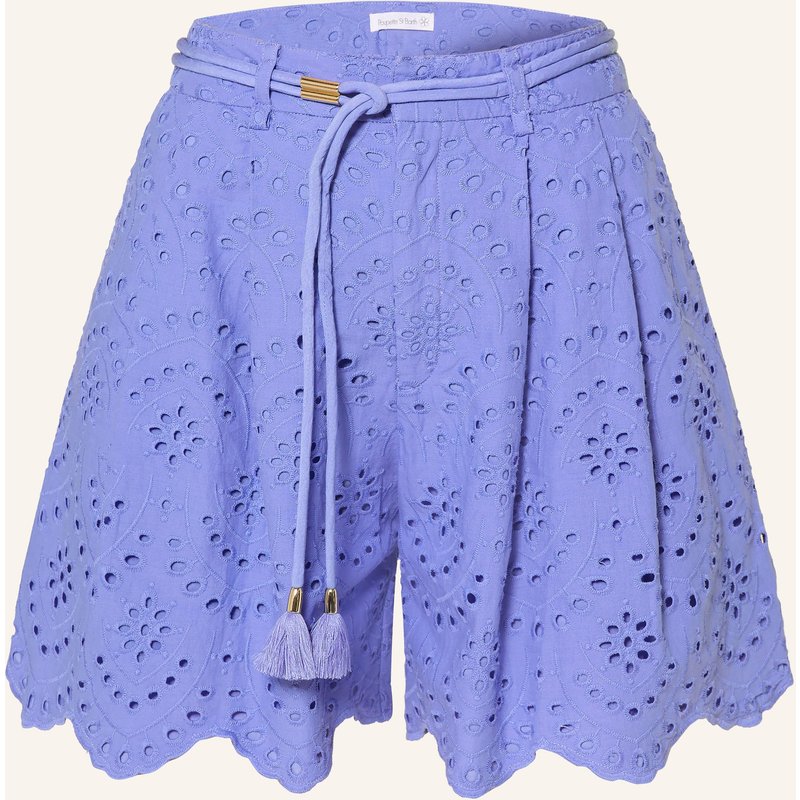 Poupette St Barth Shorts Chantal Aus Lochspitze blau