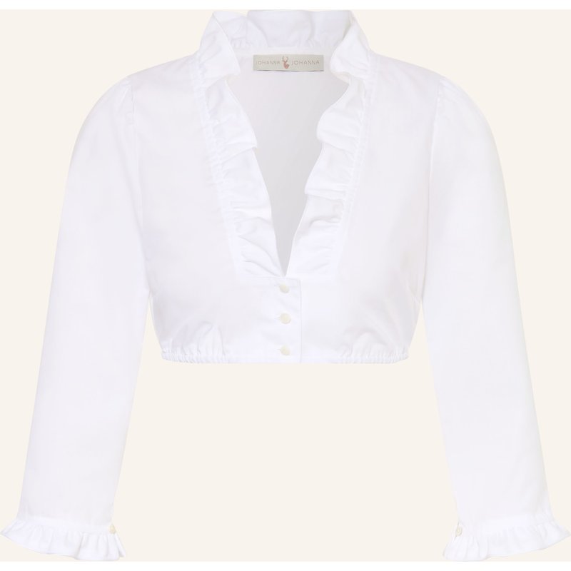 Johann & Johanna Dirndlbluse Mit 3/4-Arm Und Rüschen weiss