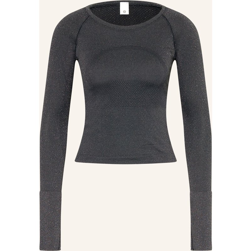 Lululemon Longsleeve Swiftly Tech 2.0 Race Mit Glitzergarn schwarz