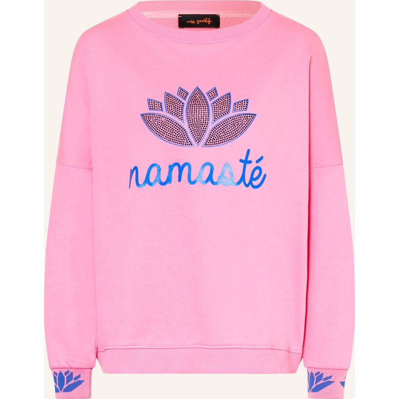 Miss Goodlife Sweatshirt Mit Schmucksteinen rosa