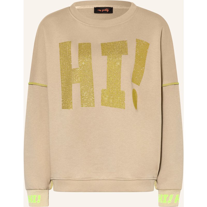 Miss Goodlife Oversized-Sweatshirt Mit Schmucksteinen beige