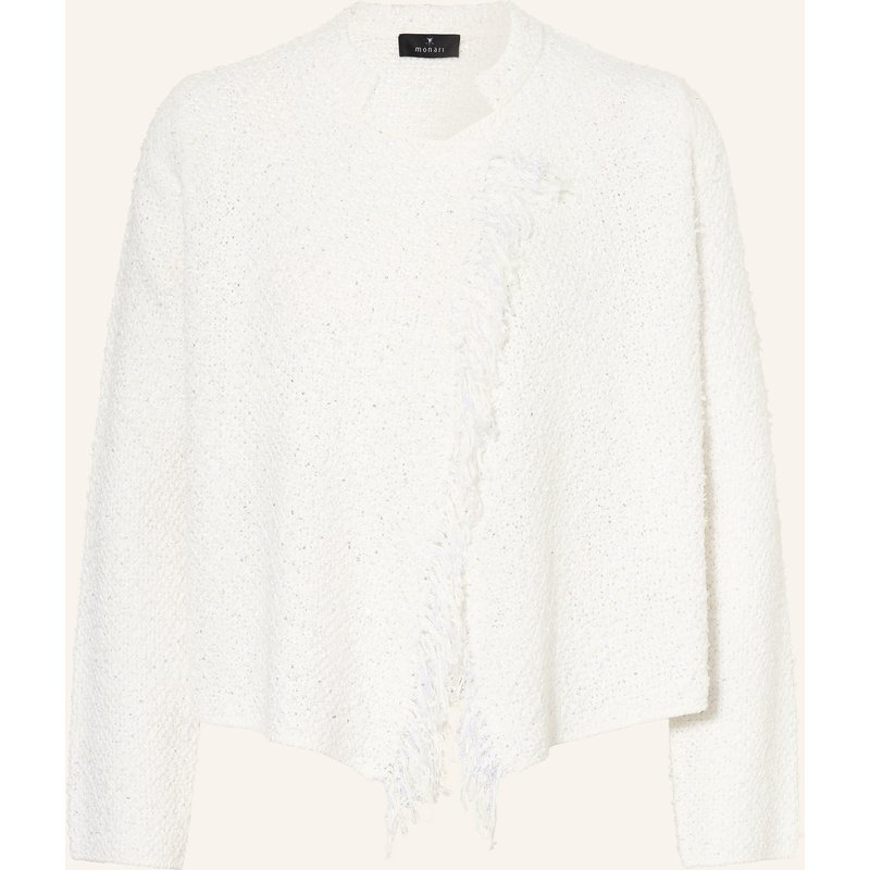 Monari Strickhülle Mit Pailletten weiss