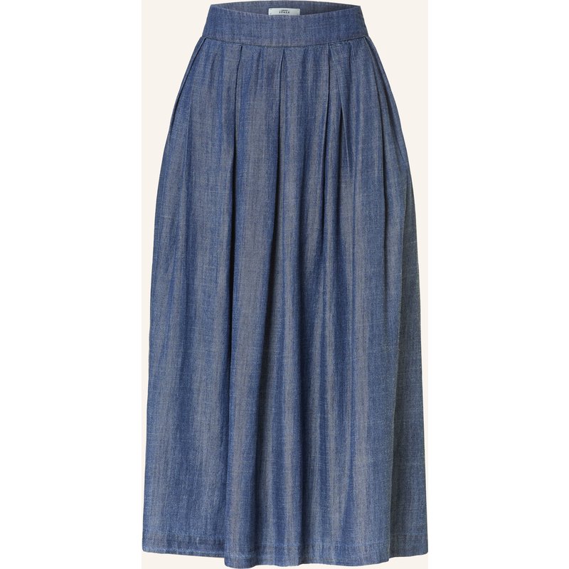 0039 Italy Rock Mit Leinen In Jeansoptik blau