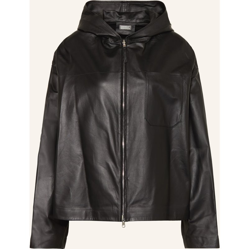 Utzon Lederjacke Jenat schwarz