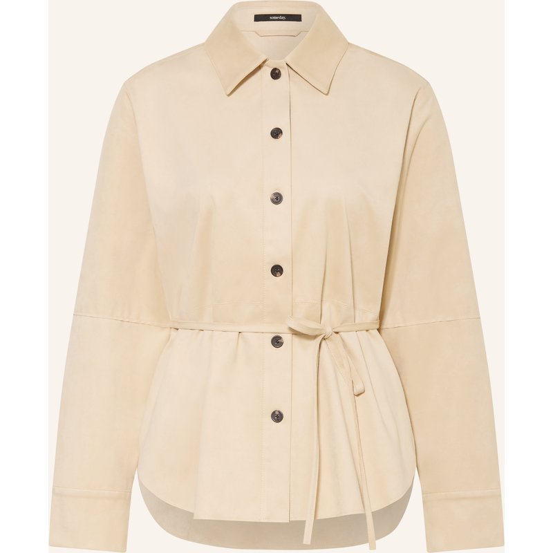 Someday Hemdbluse Zyla In Lederoptik beige