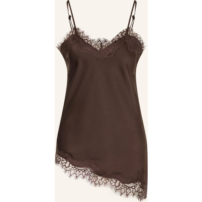Rich & Royal Satintop Mit Spitze braun