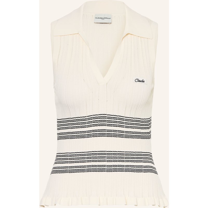 Claudie Pierlot Stricktop Mit Rüschen beige