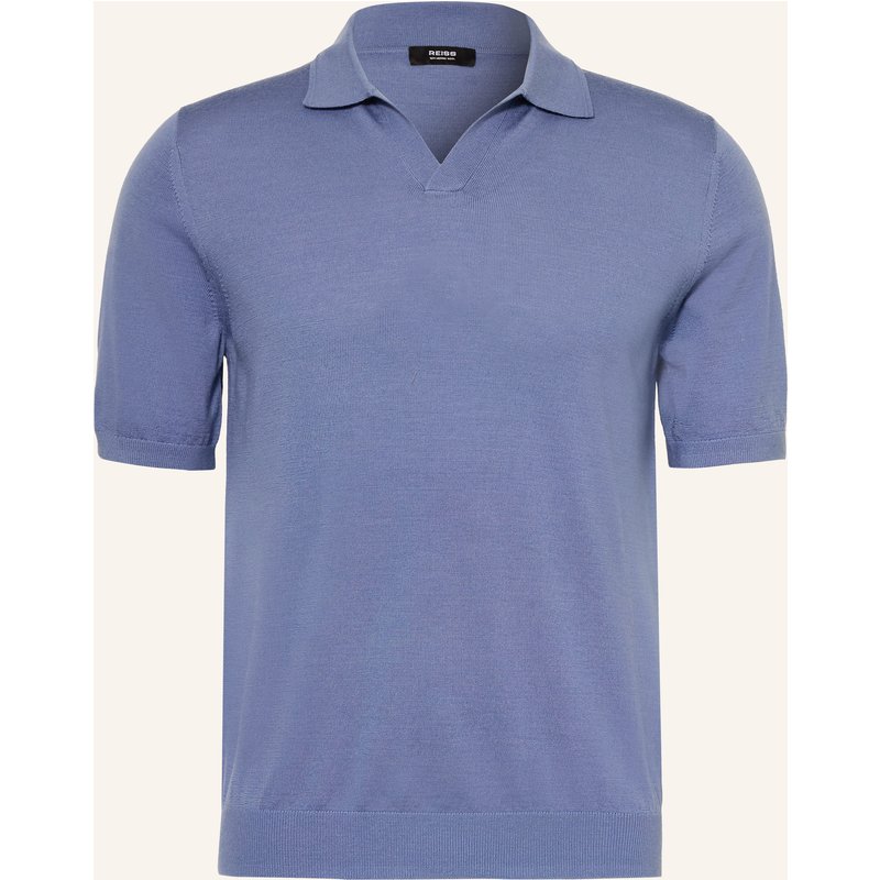 Reiss Strick-Poloshirt Duchie Aus Merinowolle blau