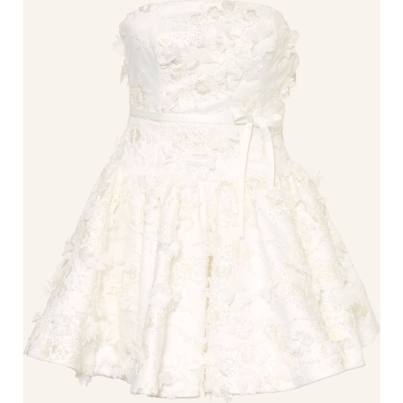 Maje Cocktailkleid Mit Schmuckperlen weiss
