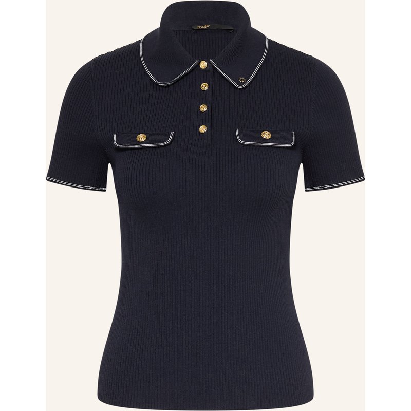 Maje Strick-Poloshirt blau