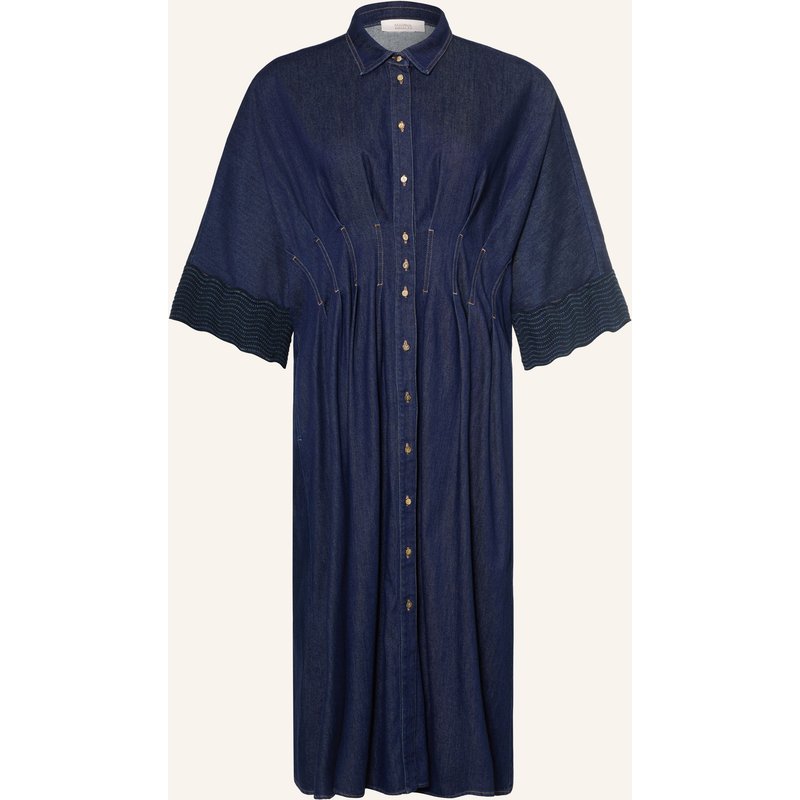 Marina Rinaldi Jeanskleid Skipper Mit 3/4-Arm blau