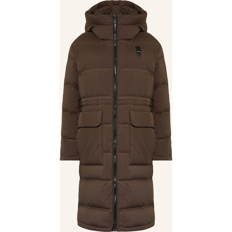 Blauer Daunenmantel Auck braun