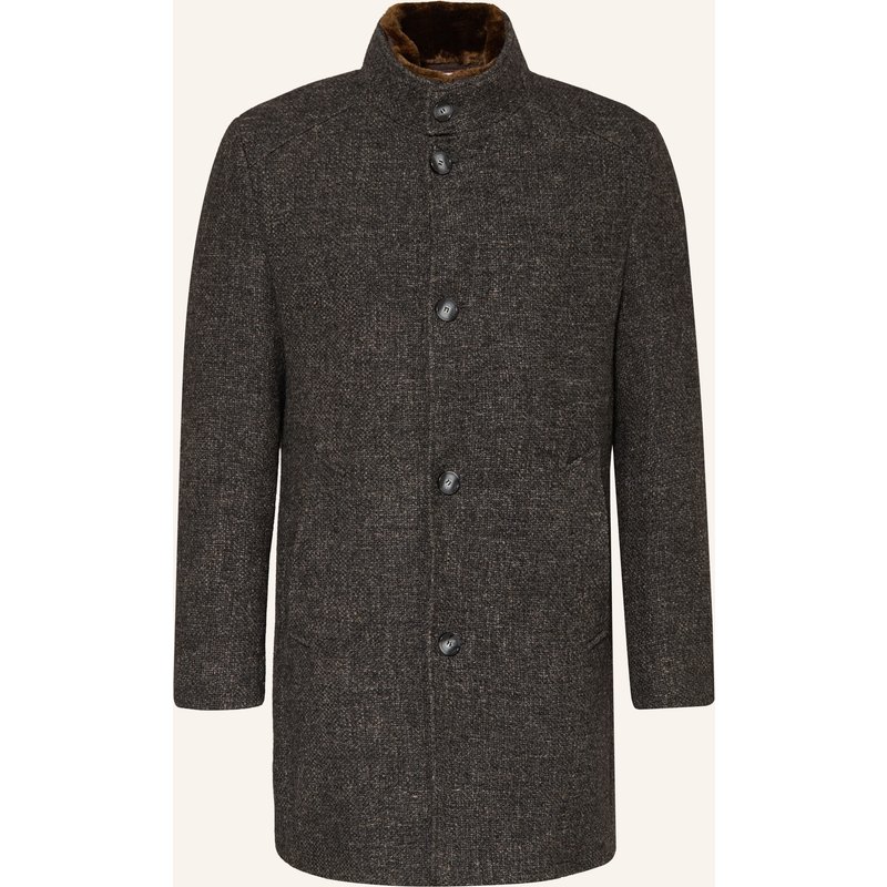 Bugatti Wollmantel Aus Bouclé Mit Herausnehmbarer Blende grau