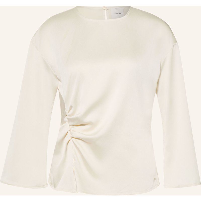 Calvin Klein Blusenshirt Aus Satin Mit 3/4-Arm weiss