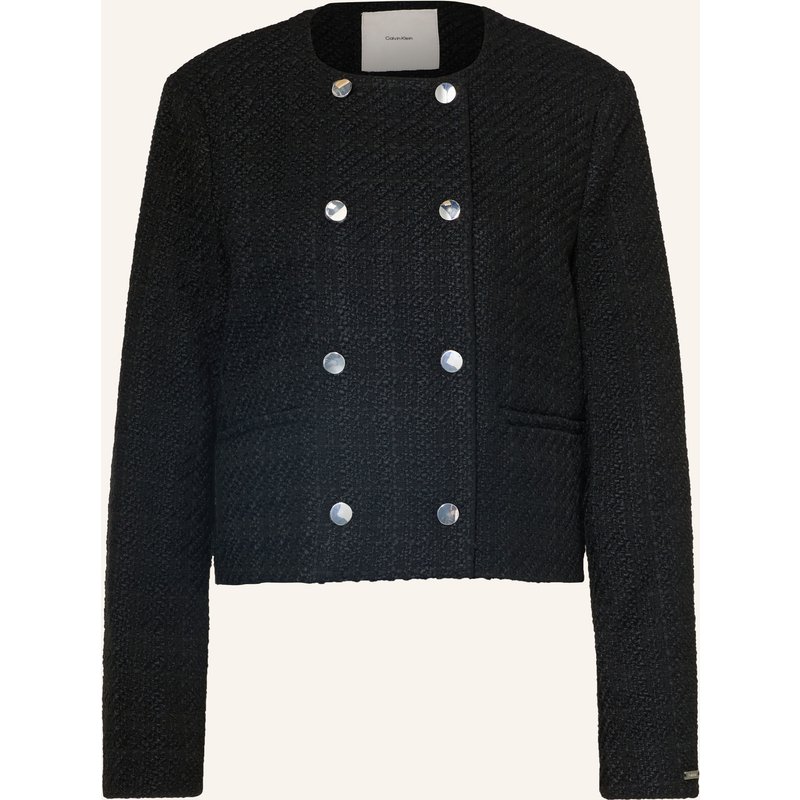 Calvin Klein Kastenjacke Aus Bouclé schwarz