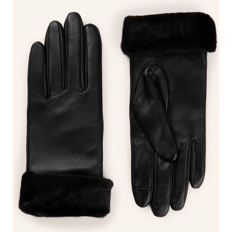 Boss Lederhandschuhe Giorgy Mit Kunstfell schwarz