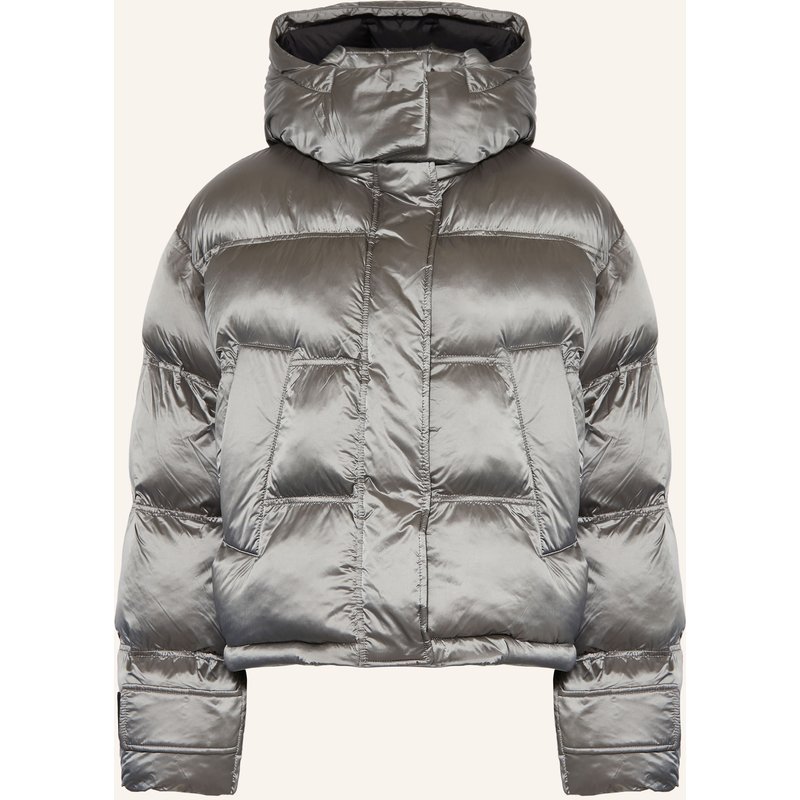 Hugo Steppjacke Farida Mit Abnehmbarer Kapuze silber