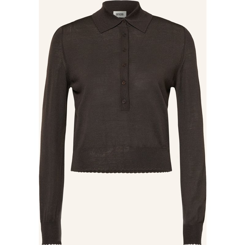 Drykorn Strick-Poloshirt Mynerva braun