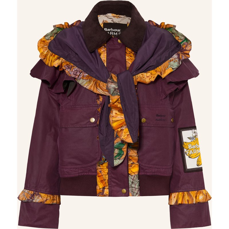 Barbour Blouson Serra Mit Abnehmbarer Kapuze Und Rüschen rot