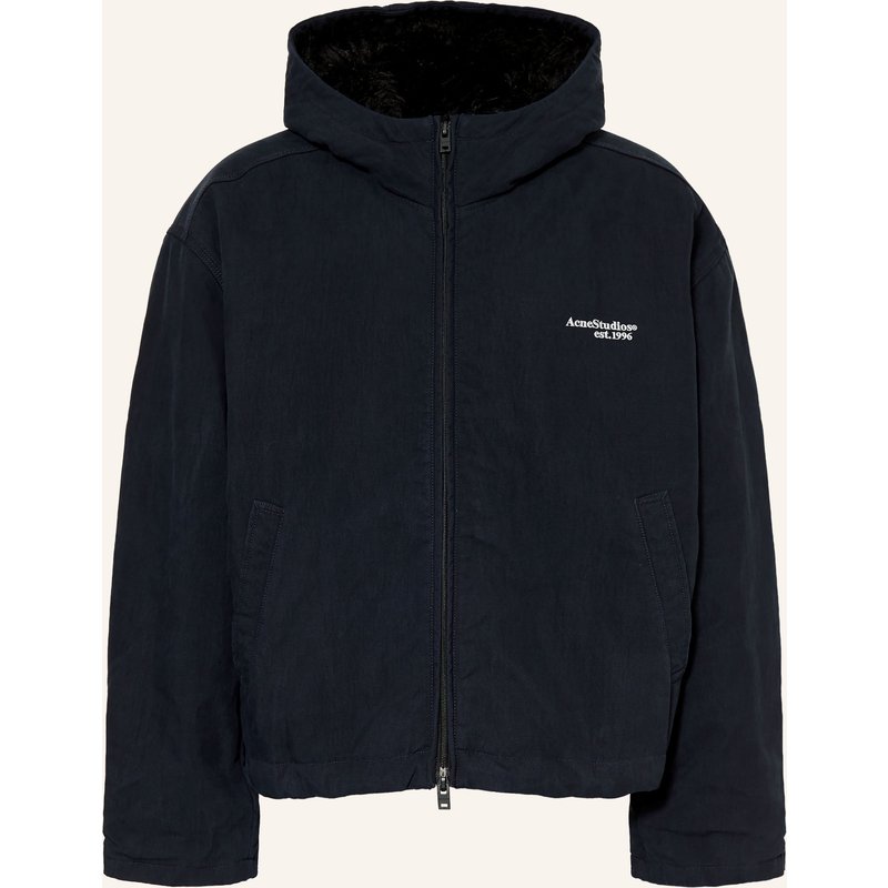 Acne Studios Jacke Mit Kunstfell blau