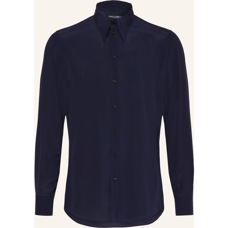 Dolce & Gabbana Seidenhemd Regular Fit blau