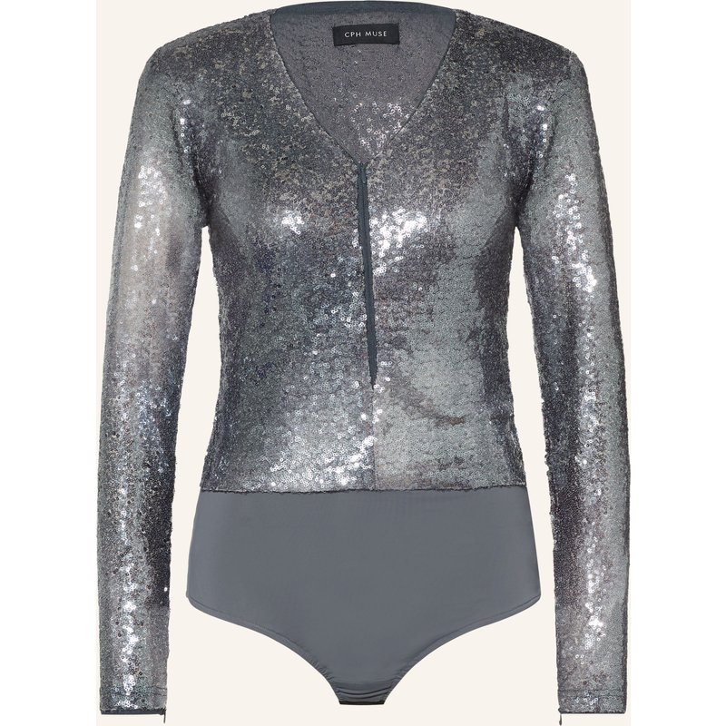 Cph Muse Body Cmpaillet Mit Pailletten silber