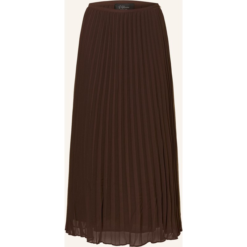 S.Oliver Black Label Plisseerock braun