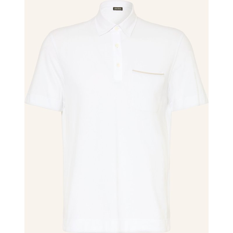 Zegna Piqué-Poloshirt weiss