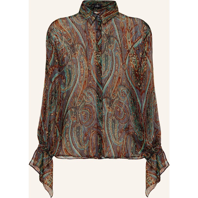Etro Hemdbluse Mit Seide Und Glitzergarn grau