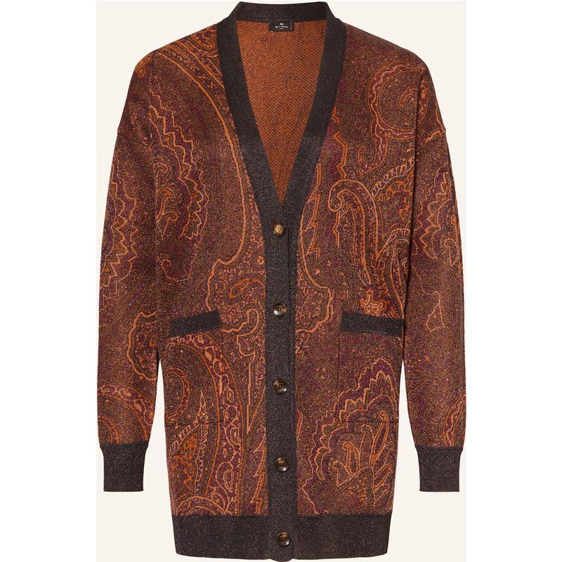 Etro Strickjacke Mit Glitzergarn rot