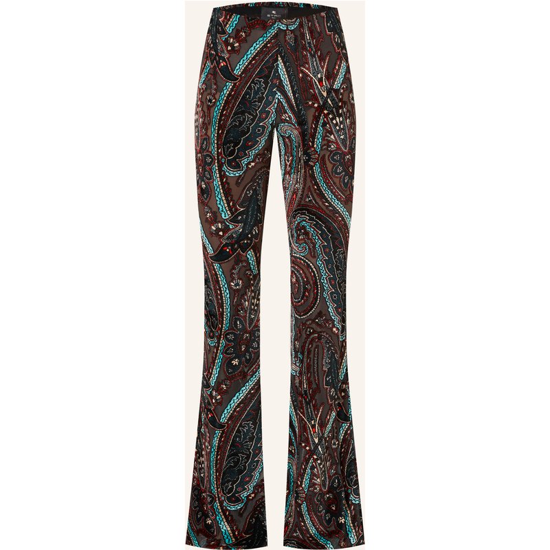 Etro Bootcut-Hose Aus Samt rot