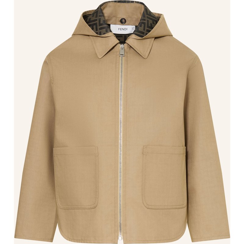 Fendi Jacke Mit Abnehmbarer Kapuze braun