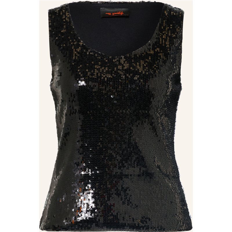 Miss Goodlife Top Glamour Glow Mit Pailletten schwarz
