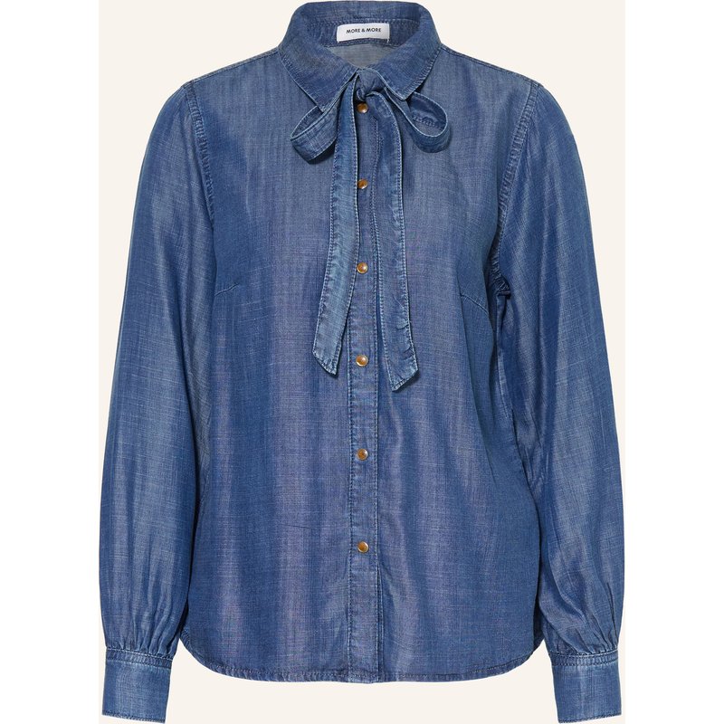 More & More Hemdbluse In Jeansoptik Mit Abnehmbarer Schluppe blau