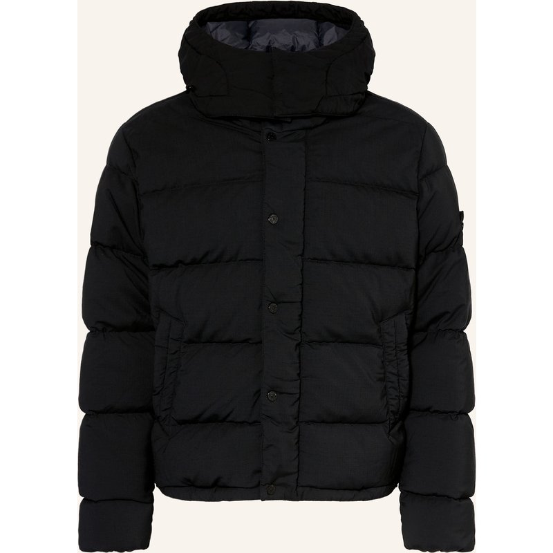 Stone Island Daunenjacke Ghost Mit Abnehmbarer Kapuze schwarz