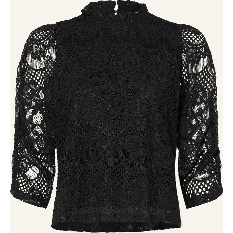 Lollys Laundry Blusenshirt Liloull Aus Spitze Mit 3/4-Arm schwarz